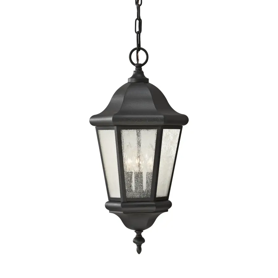 Martinsville Three Light Outdoor Pendant in Black