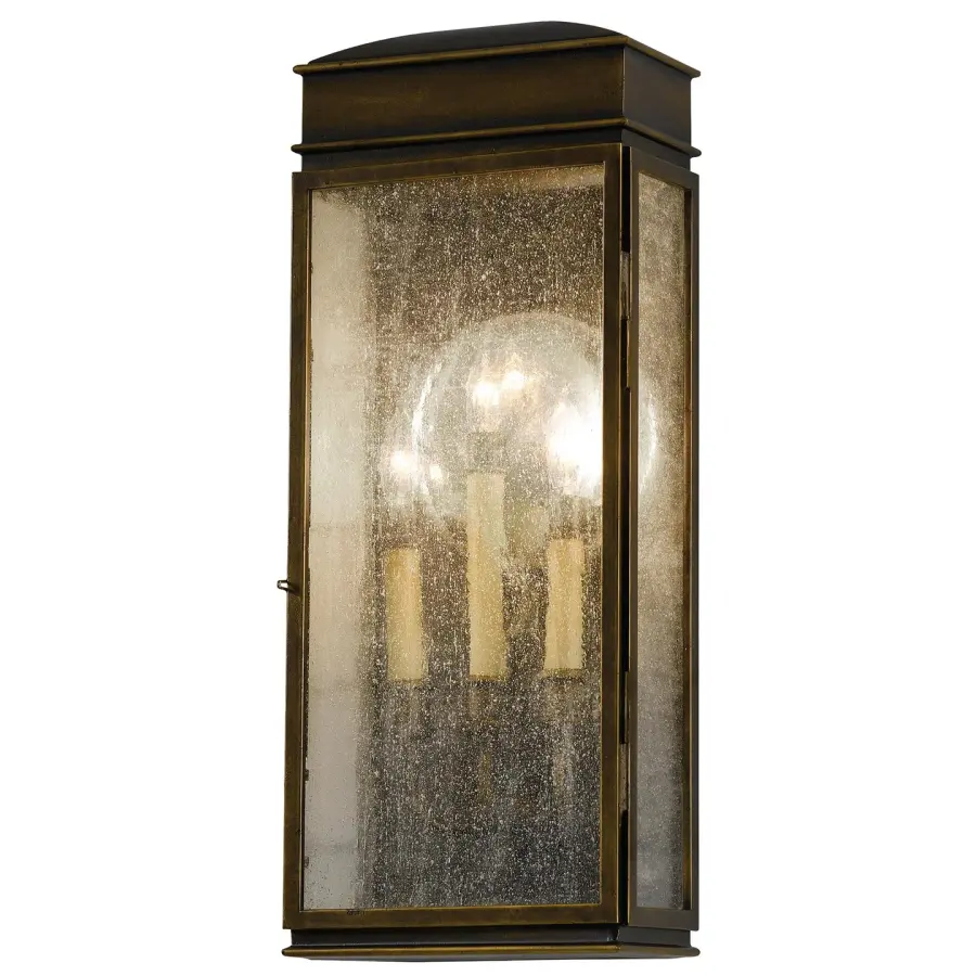 Whitaker Three Light Outdoor Wall Lantern in Astral Bronze