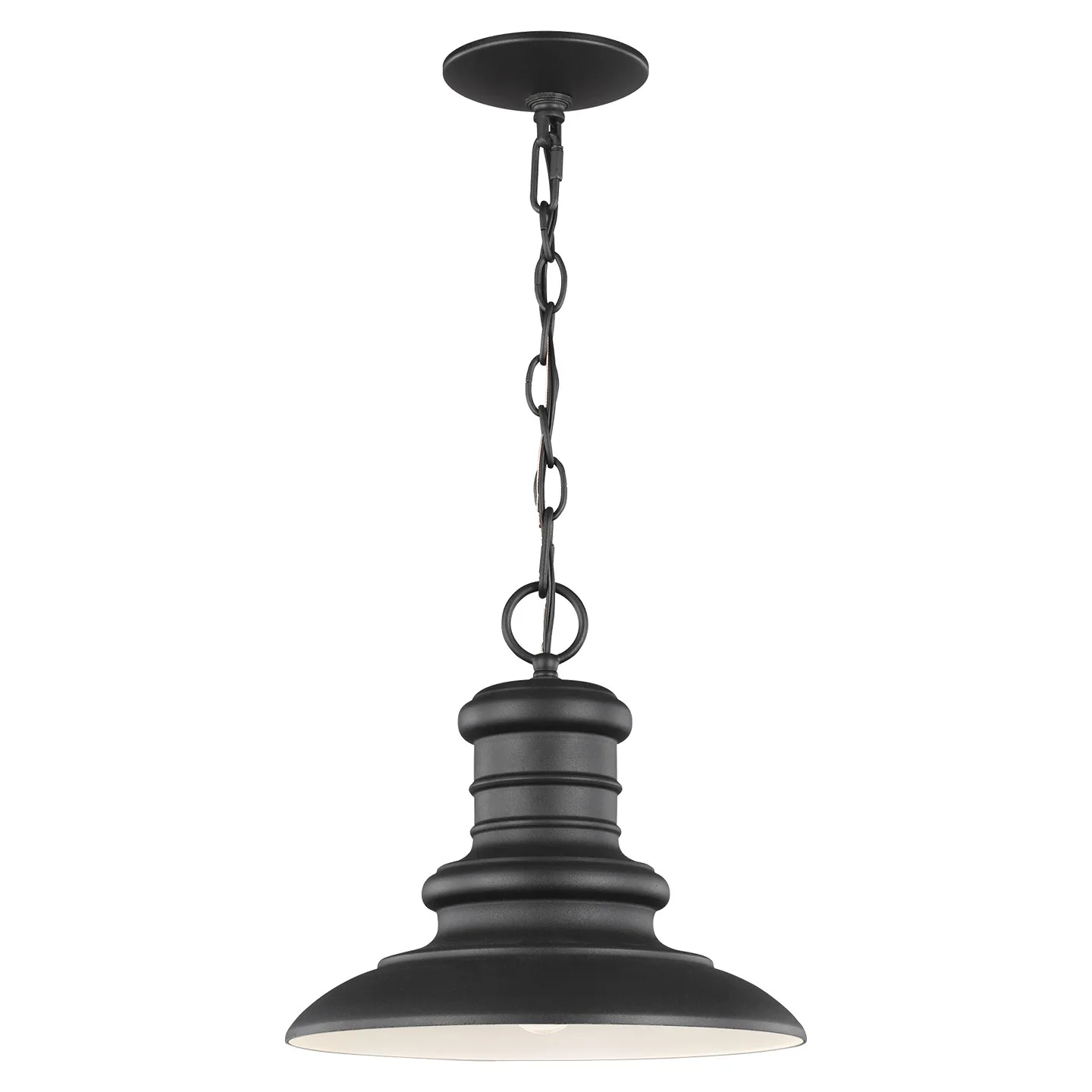 Redding Station One Light Outdoor Pendant in Textured Black