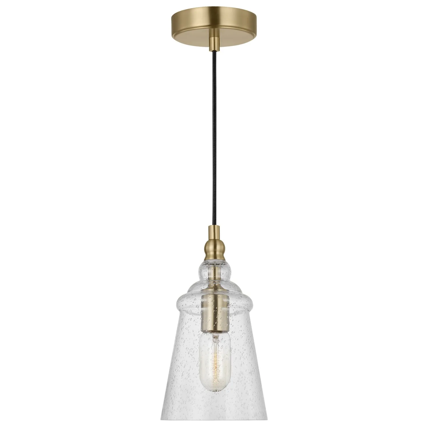 Loras One Light Mini Pendant in Satin Brass