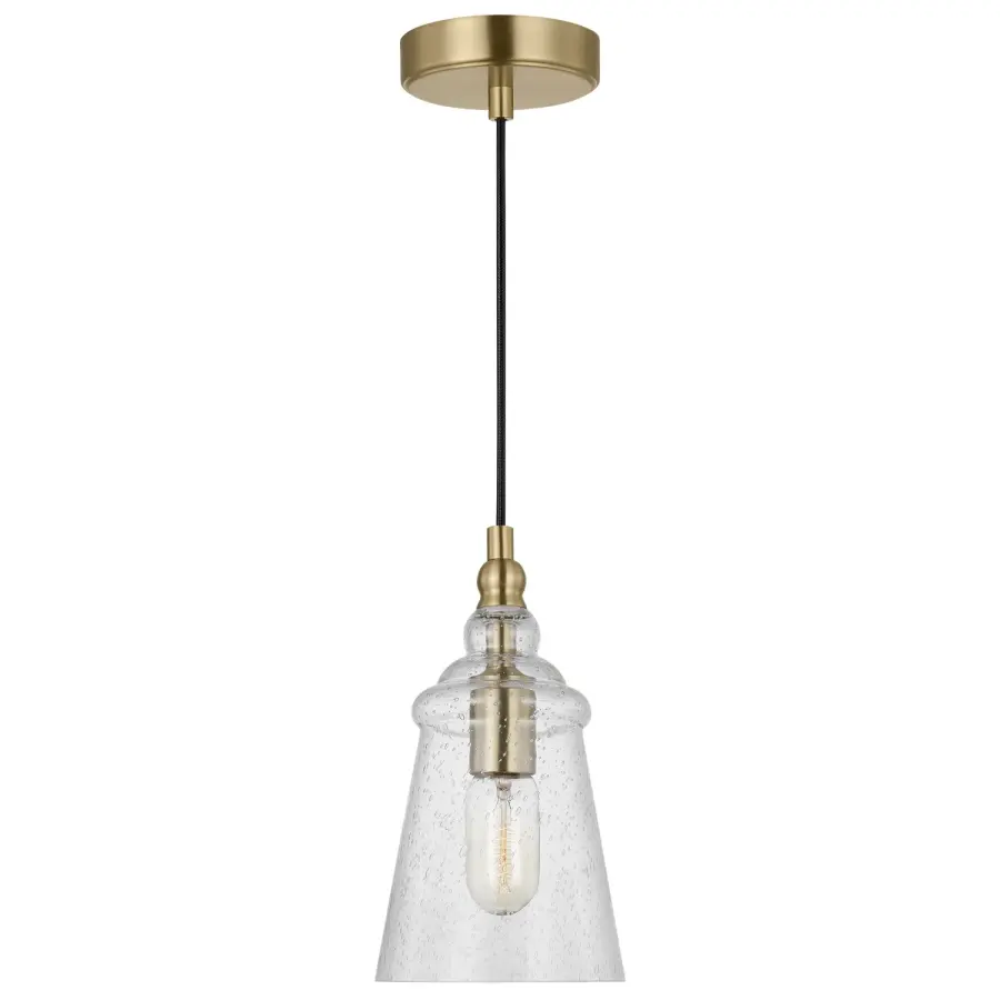 Loras One Light Mini Pendant in Satin Brass