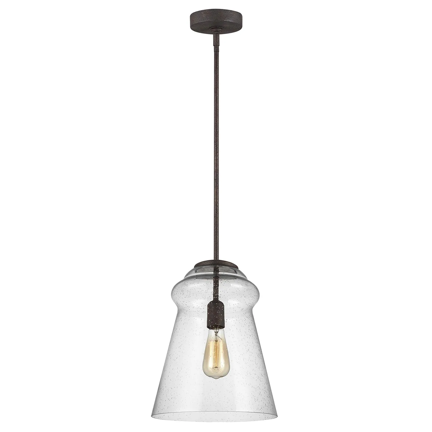 Loras One Light Pendant in Dark Weathered Iron