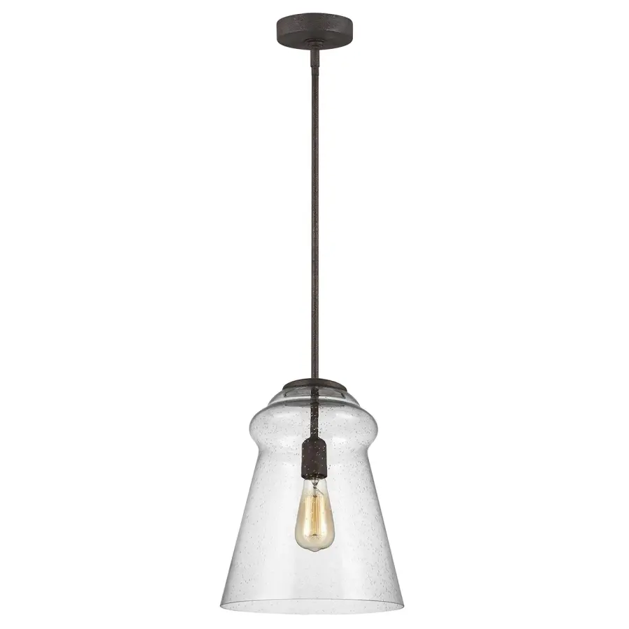 Loras One Light Pendant in Dark Weathered Iron