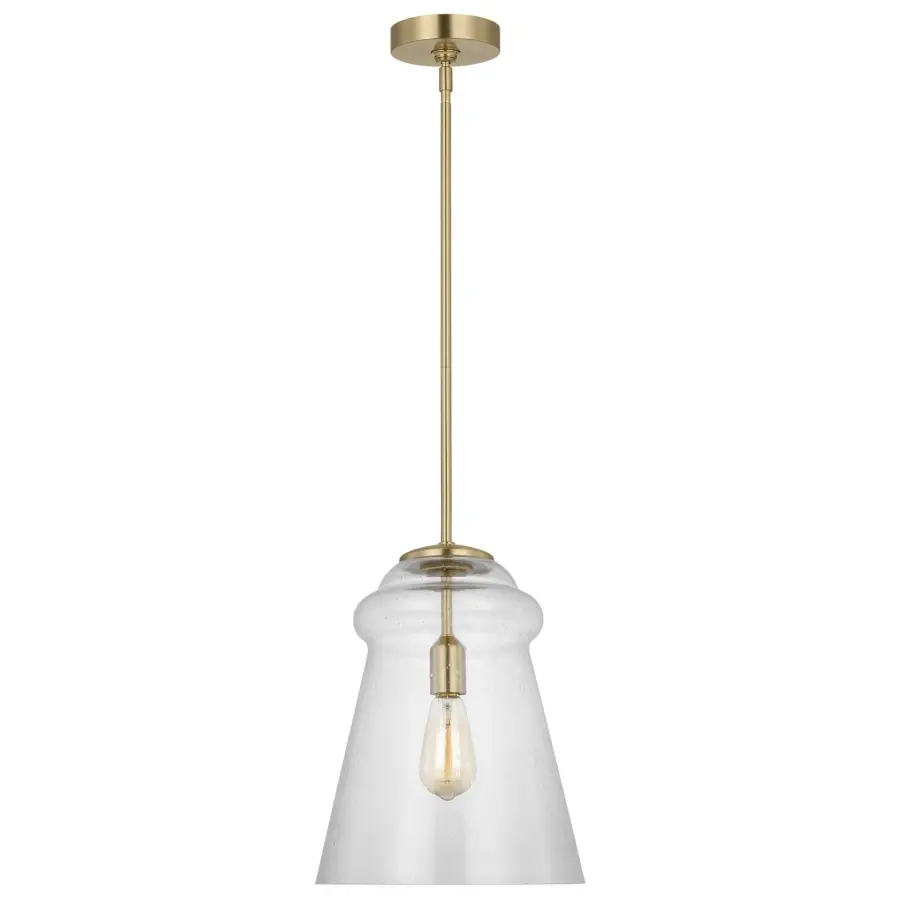 Loras One Light Pendant in Satin Brass