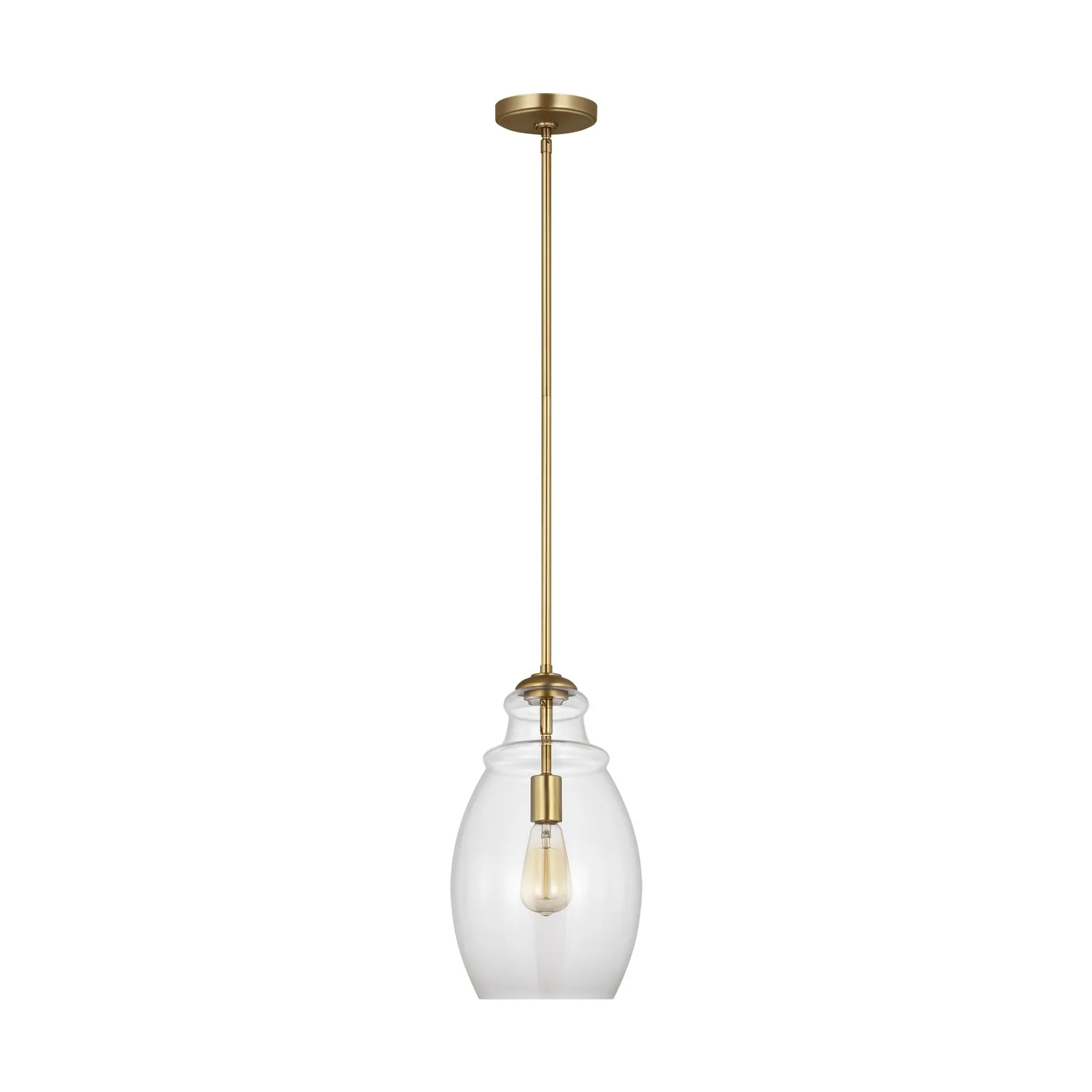 Marino One Light Pendant in Satin Brass