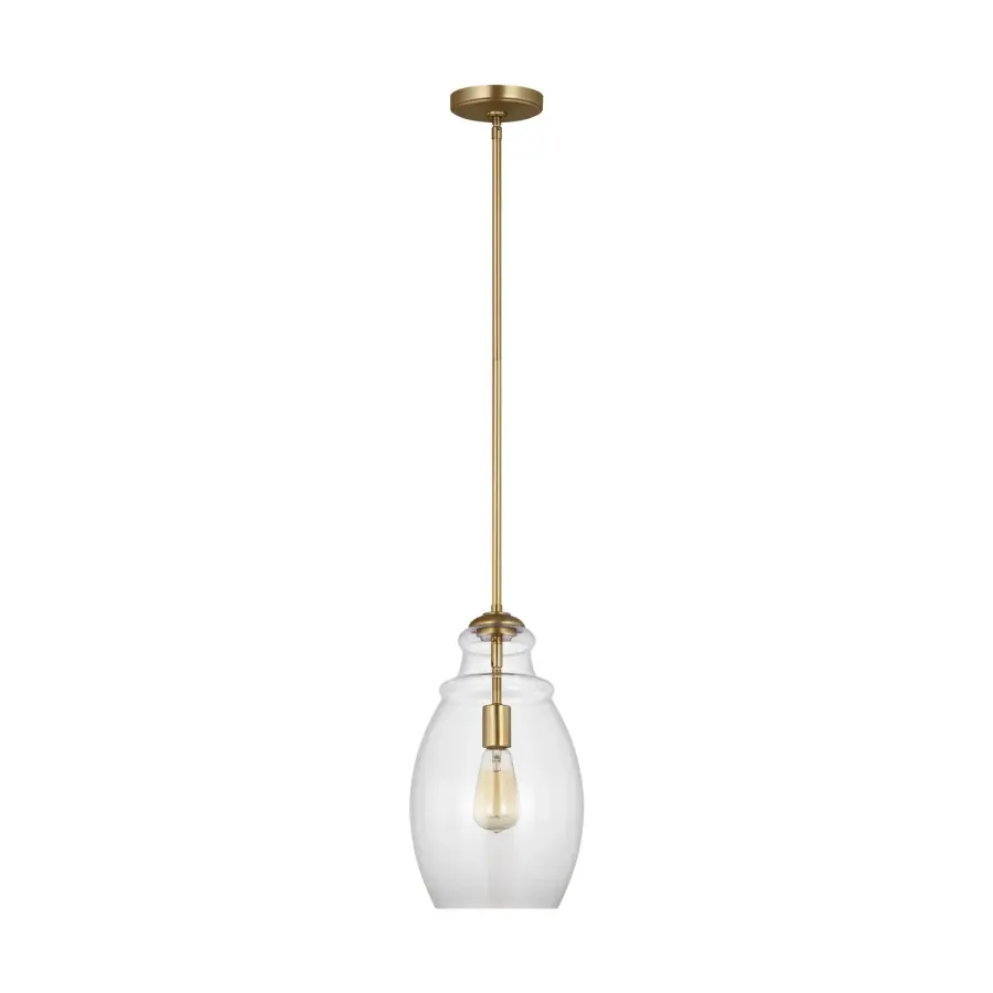 Marino One Light Pendant in Satin Brass