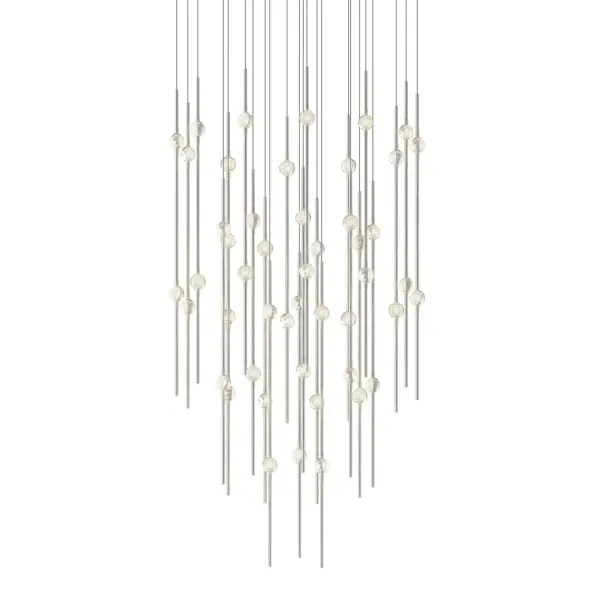 The Constellation pendant transforms any space with its 48 integrated LED points of light refracted through clear faceted acrylic. This energy-efficient fixture delivers exceptional brightness while creating a stunning visual centerpiece.