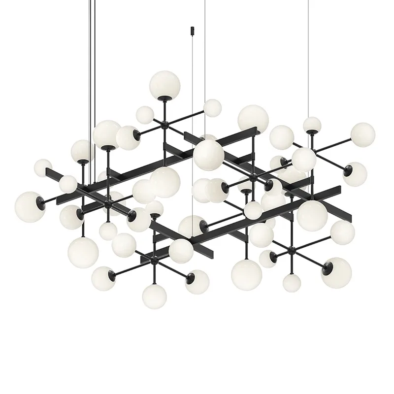 Nebula LED Linear Chandelier in Satin Black