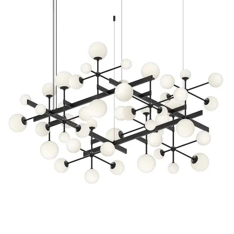 Nebula LED Linear Chandelier in Satin Black