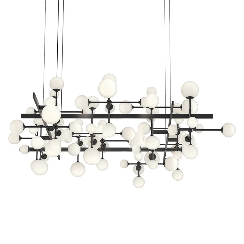 Nebula LED Linear Chandelier in Satin Black
