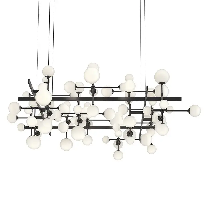 Nebula LED Linear Chandelier in Satin Black