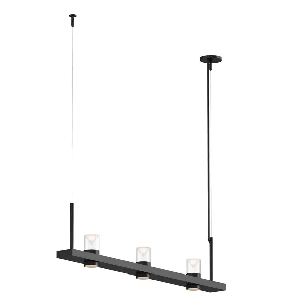 The Intervals LED Pendant combines clean geometric design with high-performance LED technology. Its 48-inch linear profile and satin black finish create a sophisticated focal point over dining tables and kitchen islands.