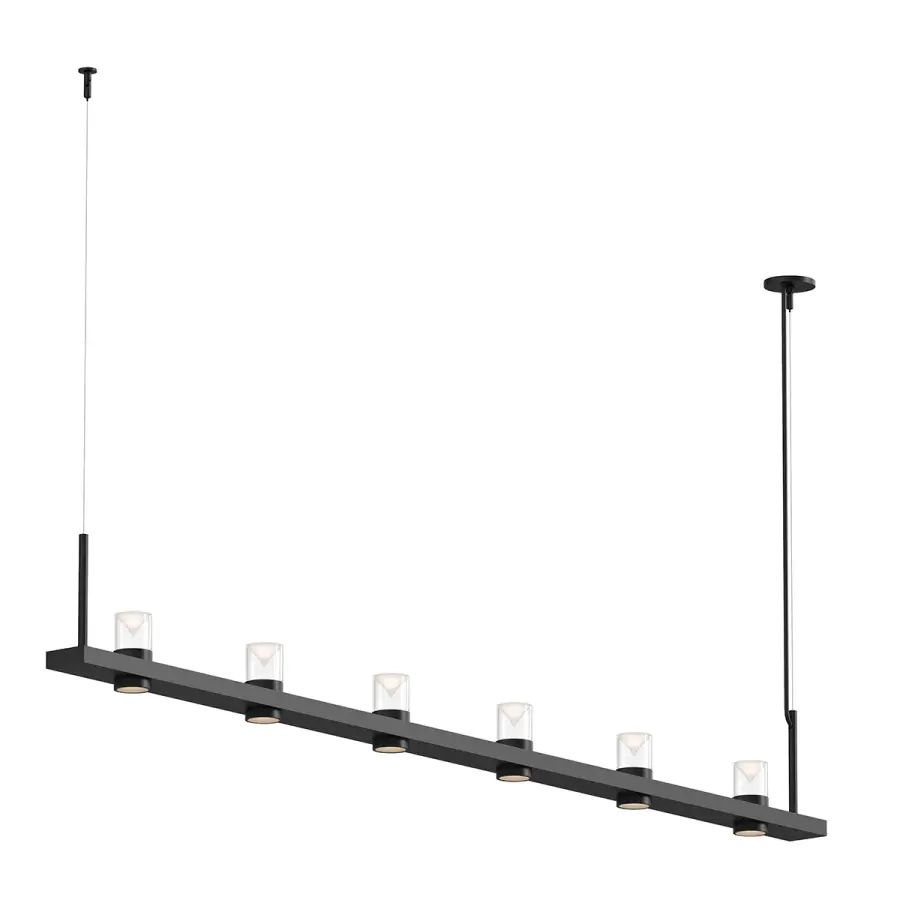 Intervals LED Linear Pendant in Satin Black