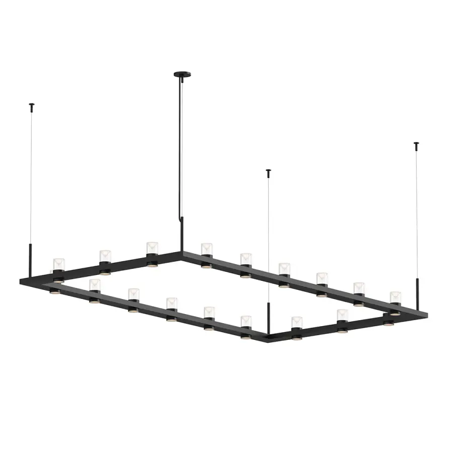 Intervals LED Linear Pendant in Satin Black
