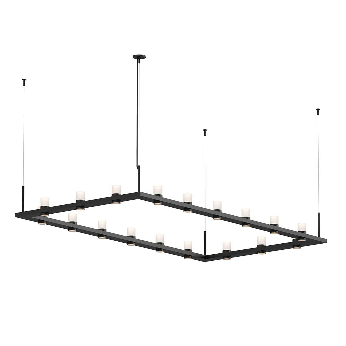 Intervals LED Linear Pendant in Satin Black