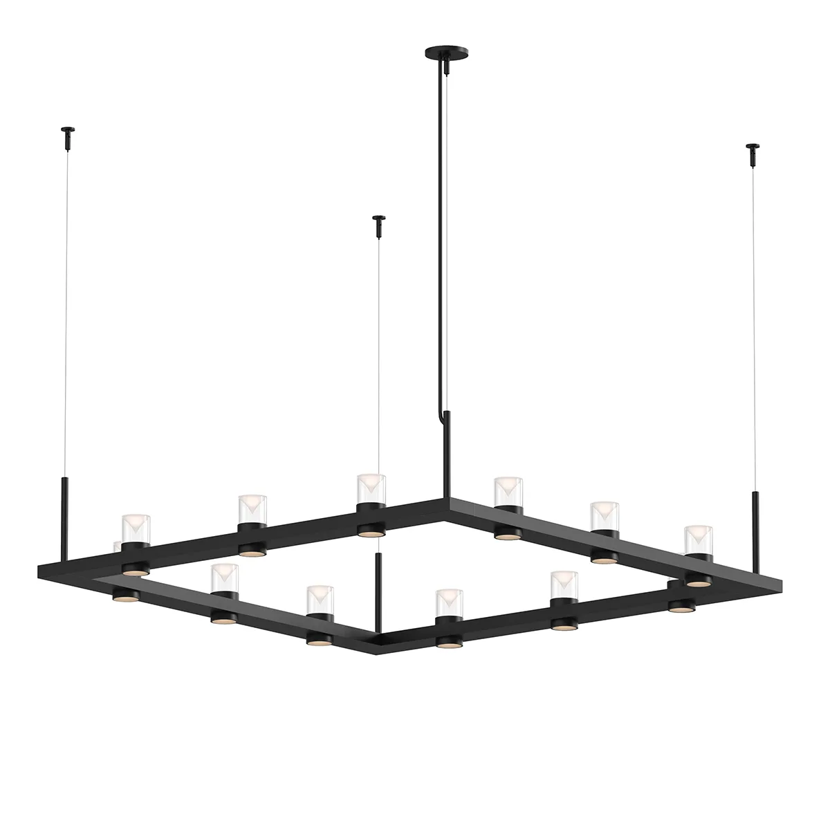 Intervals LED Linear Pendant in Satin Black