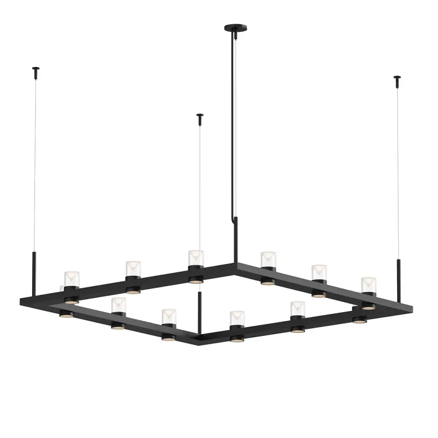 Intervals LED Linear Pendant in Satin Black