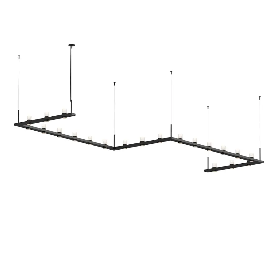 Intervals LED Linear Pendant in Satin Black