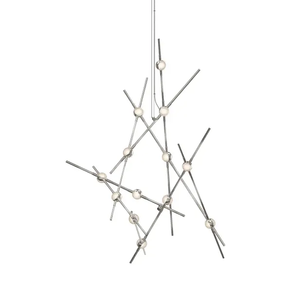 The Constellation LED Lantern combines contemporary design with energy-efficient LED technology. Its 13 integrated LED modules create a stunning light display through faceted acrylic elements, delivering bright, warm illumination.