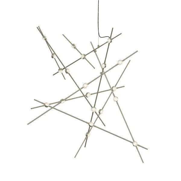 The Constellation LED Lantern transforms any space with its geometric design and 20 integrated LED modules creating a starfield effect through faceted acrylic. At 37 inches wide, it commands attention while delivering 3500 lumens of warm, high-CRI light.