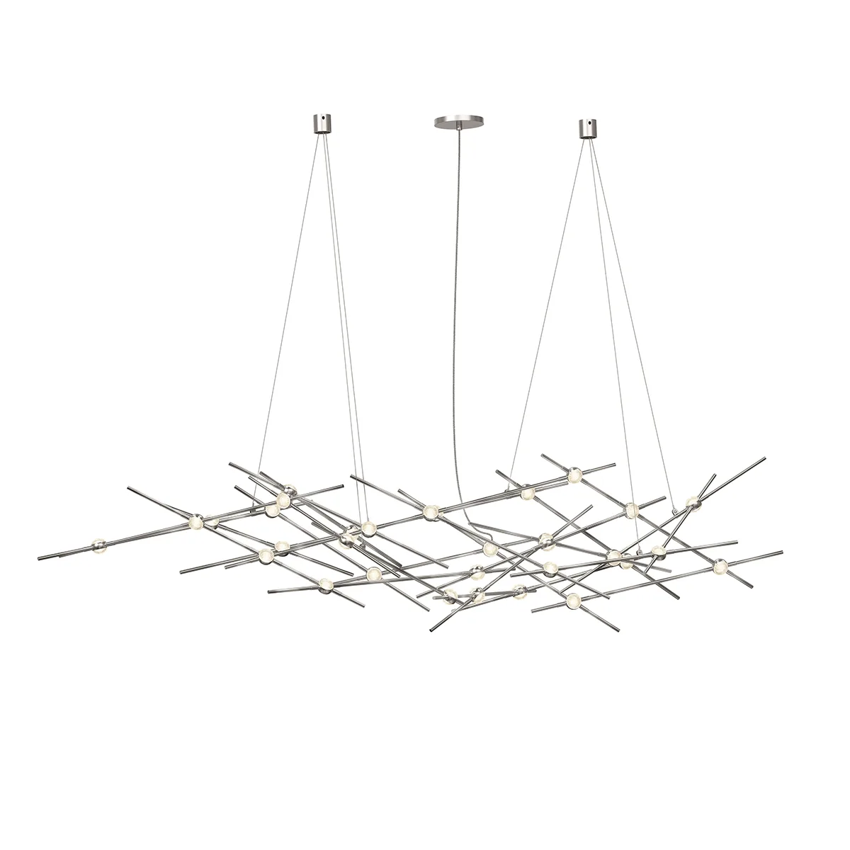 Constellation LED Linear Chandelier in Satin Nickel