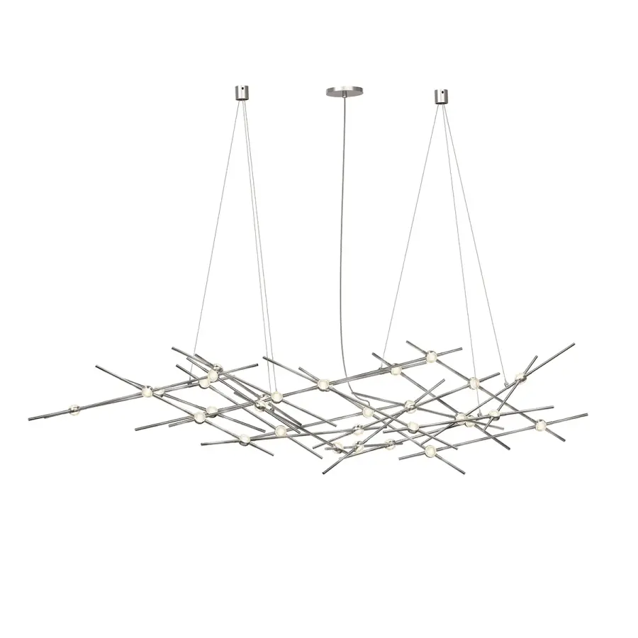 Constellation LED Linear Chandelier in Satin Nickel