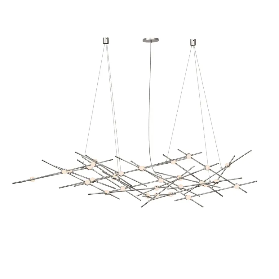 Constellation LED Linear Chandelier in Satin Nickel