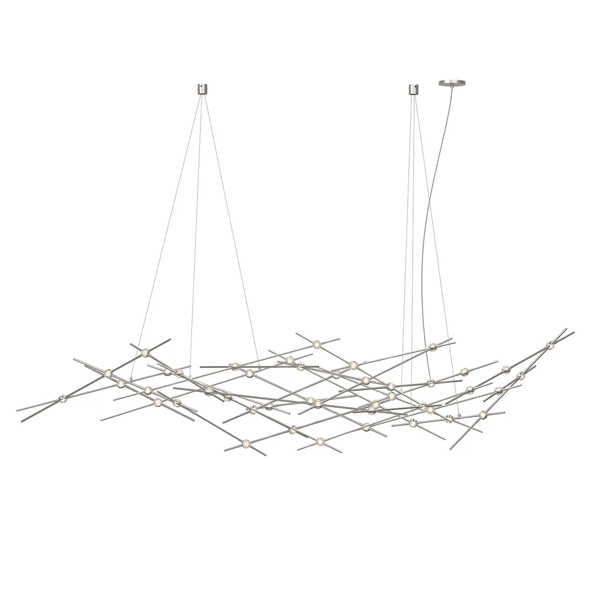 Constellation LED Linear Chandelier in Satin Nickel