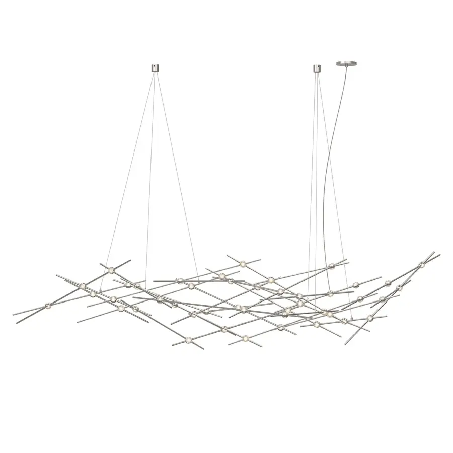 Constellation LED Linear Chandelier in Satin Nickel