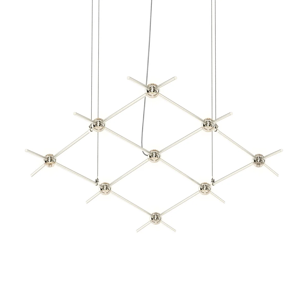 Constellation LED Linear Chandelier in Satin Nickel
