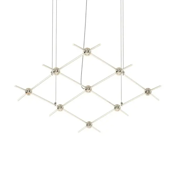 Constellation LED Linear Chandelier in Satin Nickel