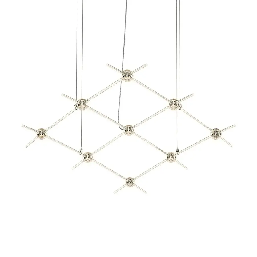 Constellation LED Linear Chandelier in Satin Nickel