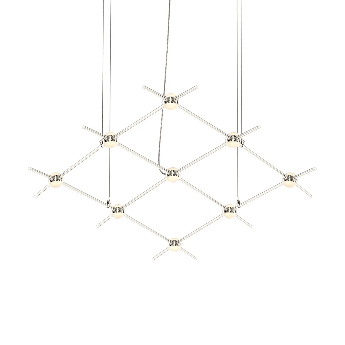 Constellation LED Linear Chandelier in Satin Nickel