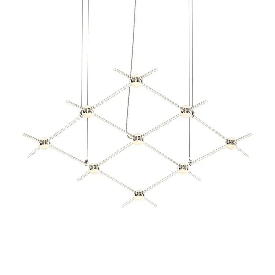 Constellation LED Linear Chandelier in Satin Nickel