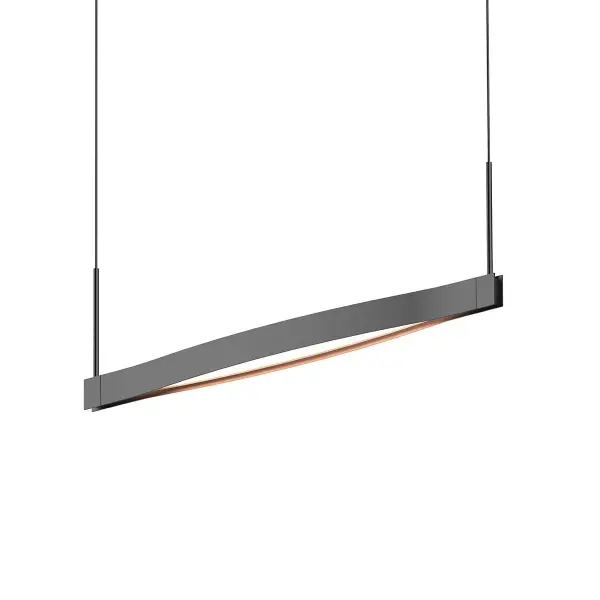 The Ola LED Pendant offers a sophisticated modular lighting solution with its flowing linear design. At 55 inches, this double linear configuration delivers warm 3000K light with excellent 90 CRI, perfect for task and ambient lighting over islands and tables.