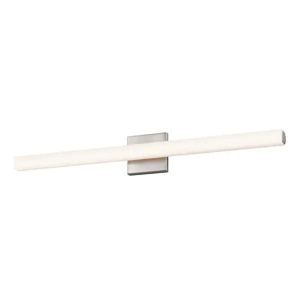 The SQ-Bar delivers exceptional bathroom lighting with its energy-efficient LED technology and clean geometric design. The 32-inch width provides ample illumination for larger vanities, while the high CRI of 90 ensures accurate color rendering for grooming tasks.