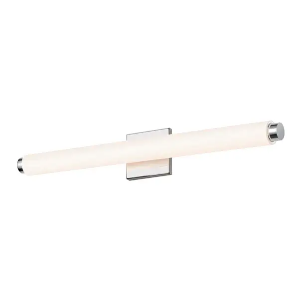 The Tubo Slim LED Bath Bar delivers modern, energy-efficient lighting with its integrated LED technology and clean tubular design. ADA-compliant and damp-rated for bathroom safety, it provides excellent color rendering (CRI 90) and warm 3000K illumination.