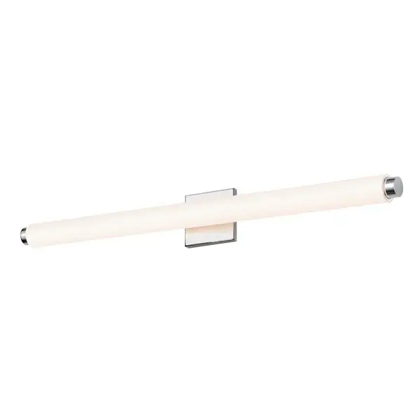 The Tubo Slim LED Bath Bar combines contemporary styling with practical functionality. Its 33.5-inch width provides excellent illumination for larger vanities, while the integrated LED technology delivers 1095 lumens of warm 3000K light with exceptional 90 CRI color rendering. ADA-compliant and damp-rated for bathroom safety.