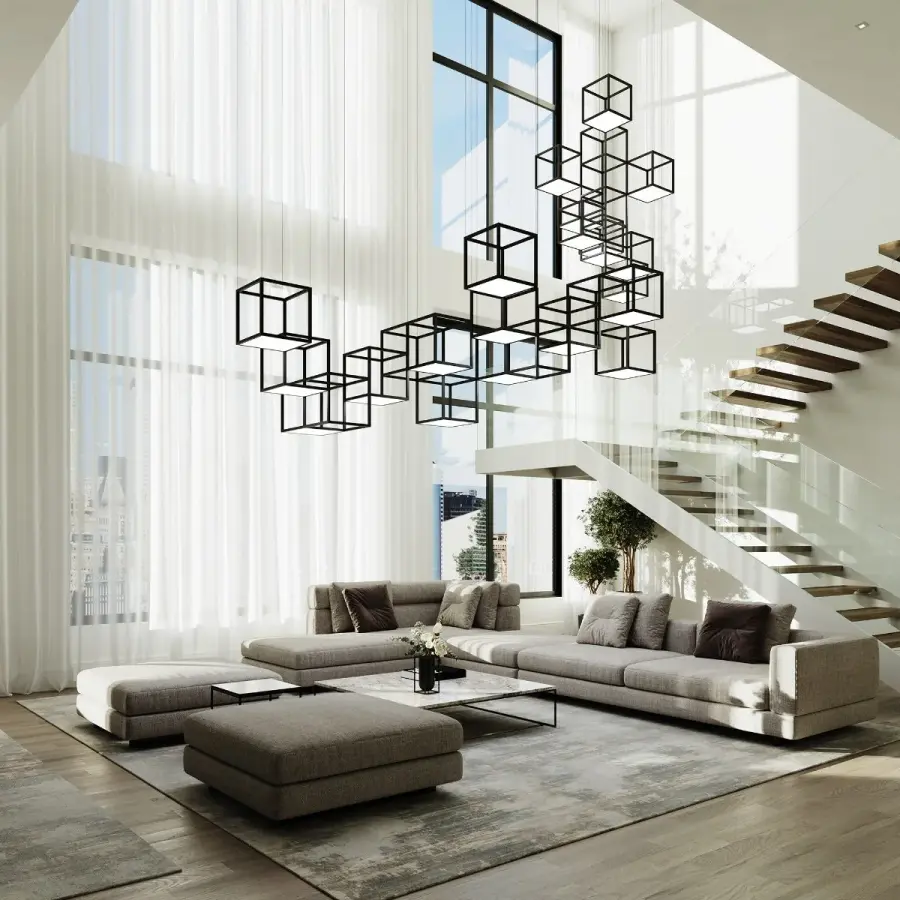 Cubix LED Chandelier - 4-Light