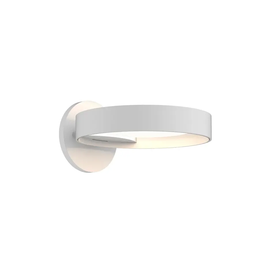 Light Guide Ring LED Wall Sconce in Satin White