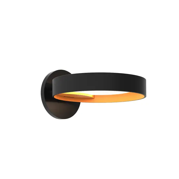 This ultra-slim wall sconce delivers modern sophistication with its circular LED design and distinctive apricot interior that creates a warm, inviting glow. The compact 8-inch profile makes it ideal for tight spaces.