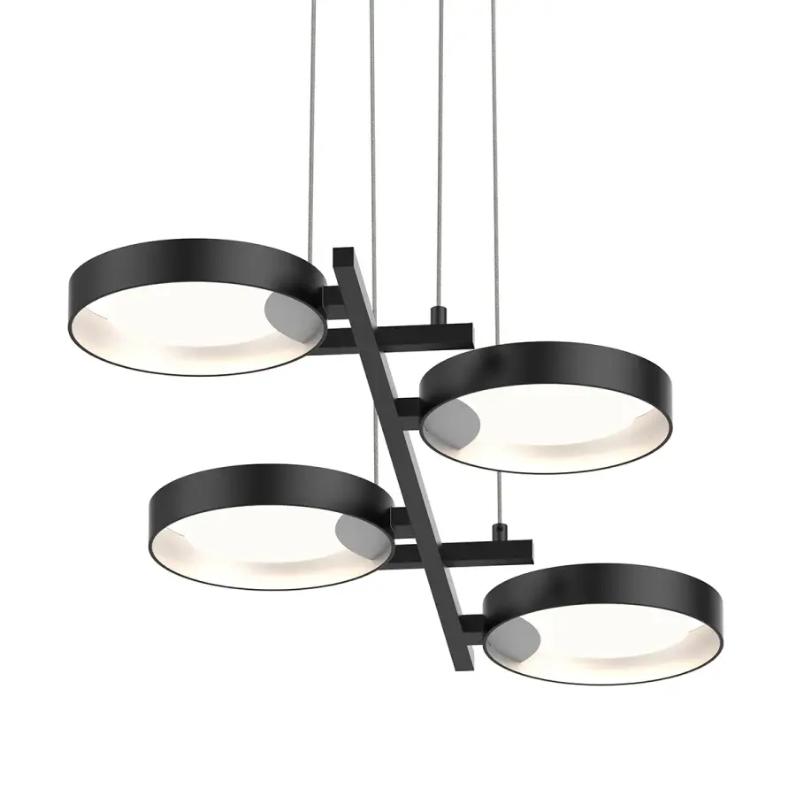 Light Guide Ring LED Linear Pendant in Satin Black