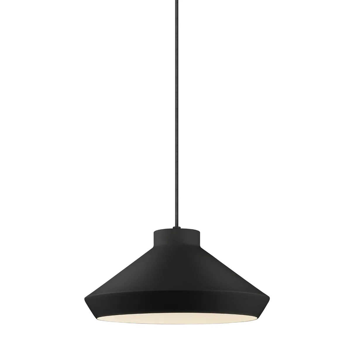 Koma One Light Pendant in Satin Black