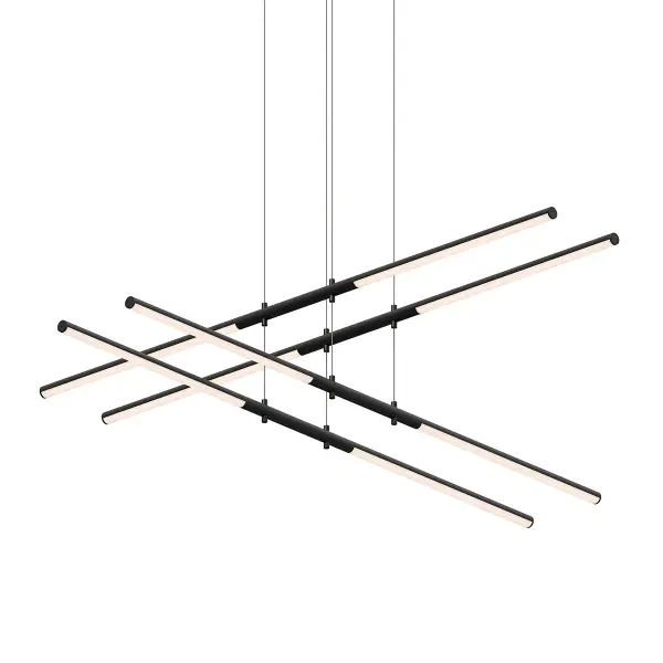 The Tik-Tak delivers modern minimalism with its clean 47.5-inch linear profile and integrated LED technology. The satin black aluminum frame paired with white optical acrylic diffusers creates even, glare-free illumination perfect for task and ambient lighting.