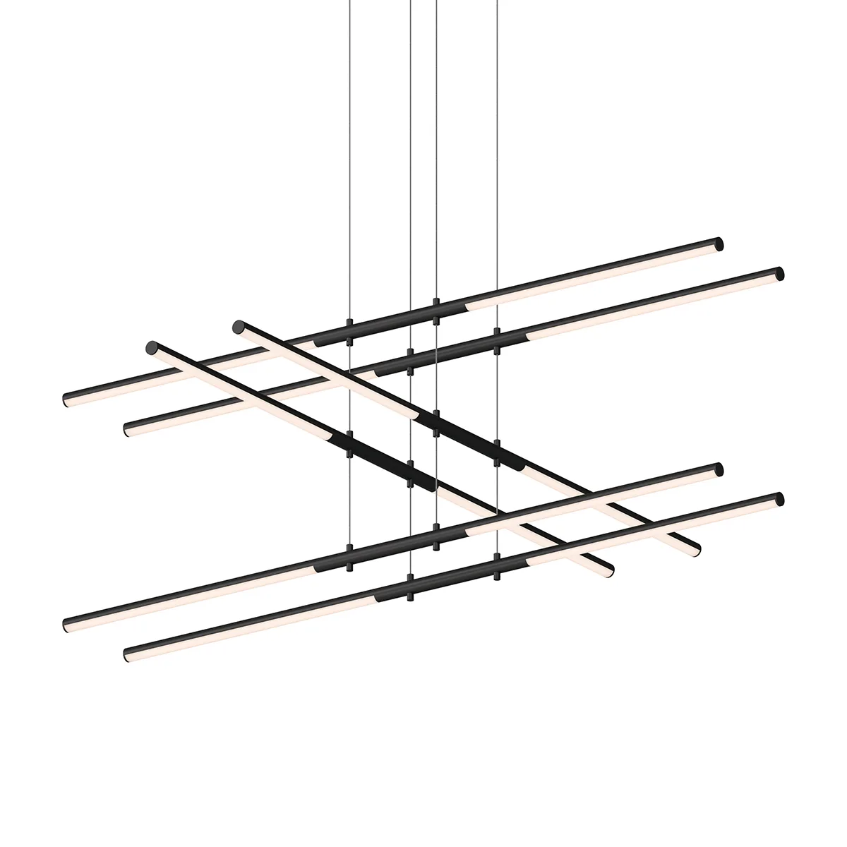 Tik-Tak LED Linear Chandelier in Satin Black