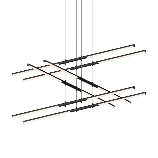 Tik-Tak LED Linear Chandelier in Satin Black