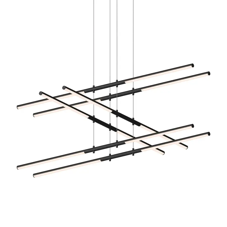 Tik-Tak LED Linear Chandelier in Satin Black