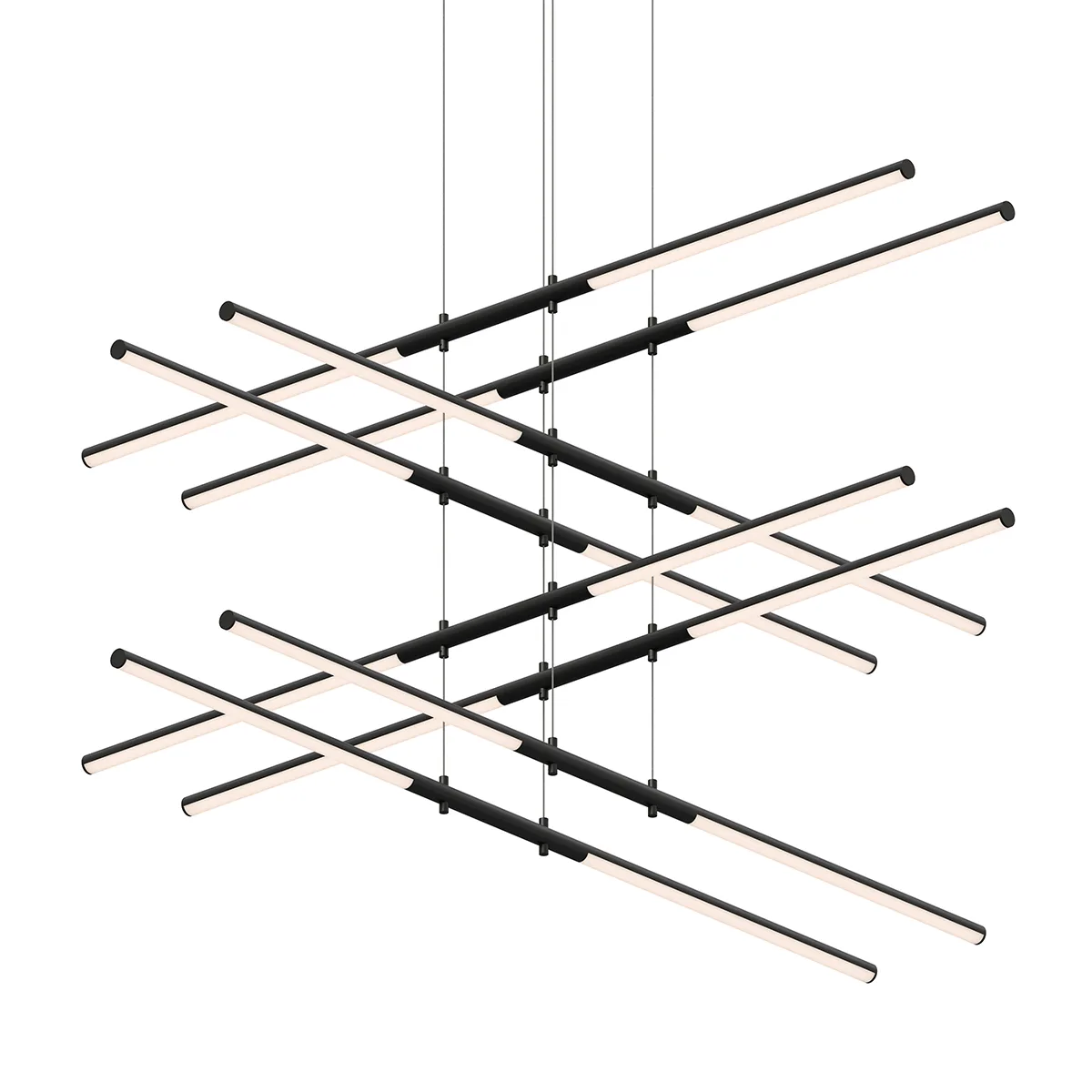 Tik-Tak LED Linear Pendant in Satin Black