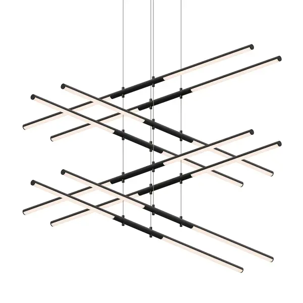 Tik-Tak LED Linear Pendant in Satin Black