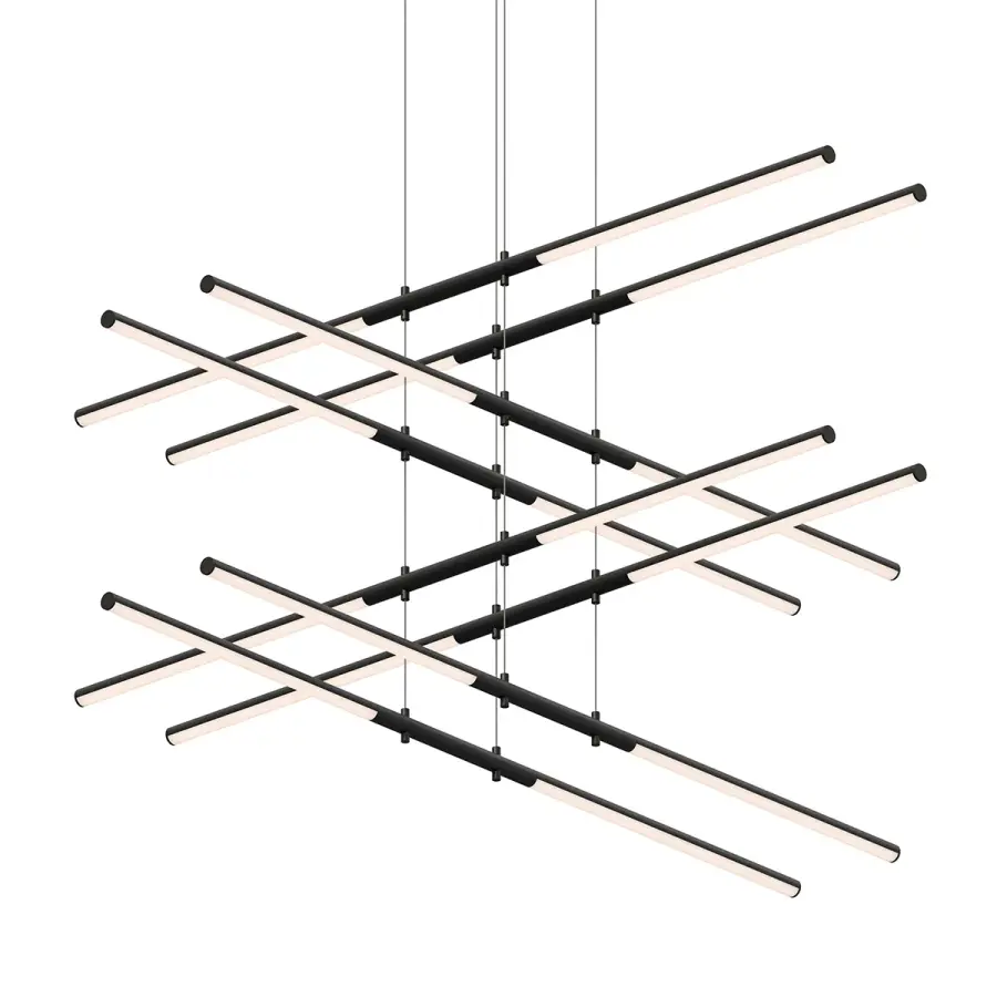Tik-Tak LED Linear Pendant in Satin Black